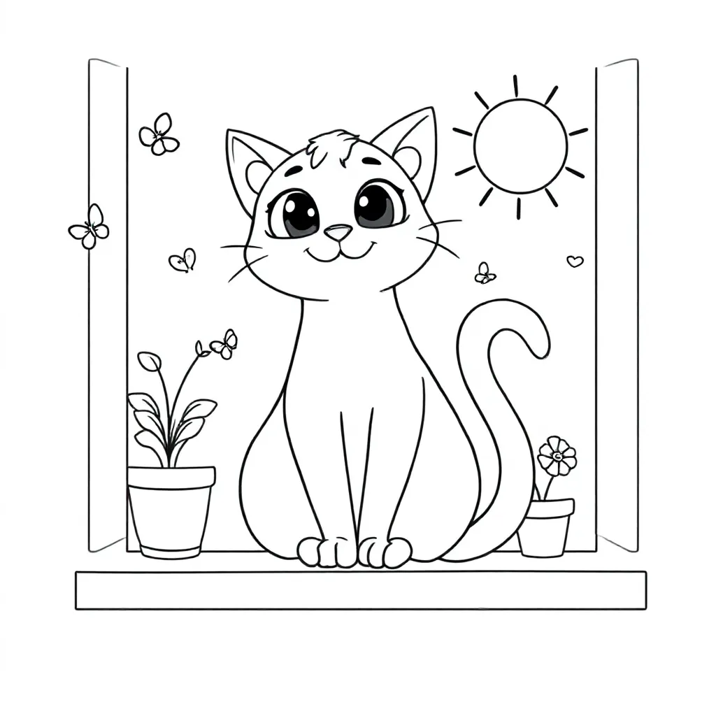 Kat coloring page for children