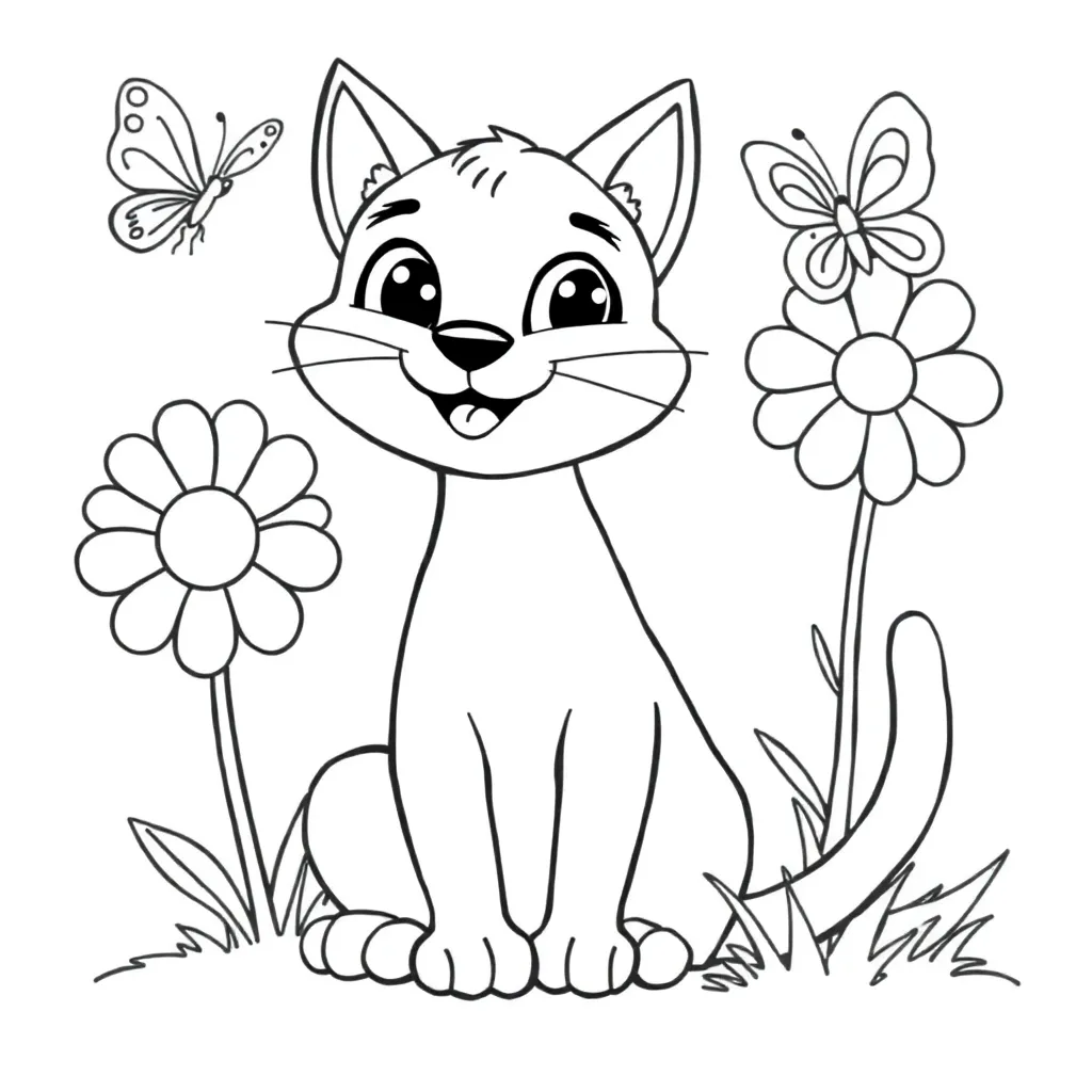 Kat coloring page for children