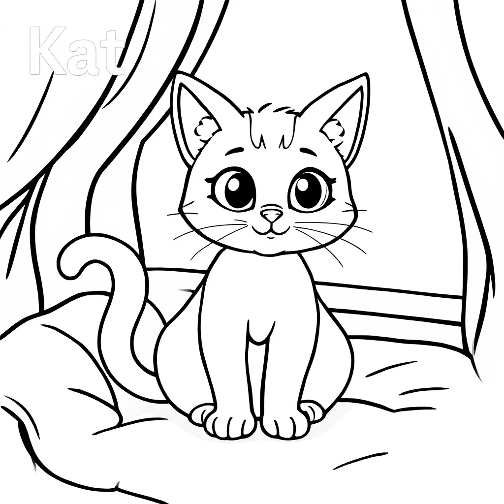 Kat coloring page for children