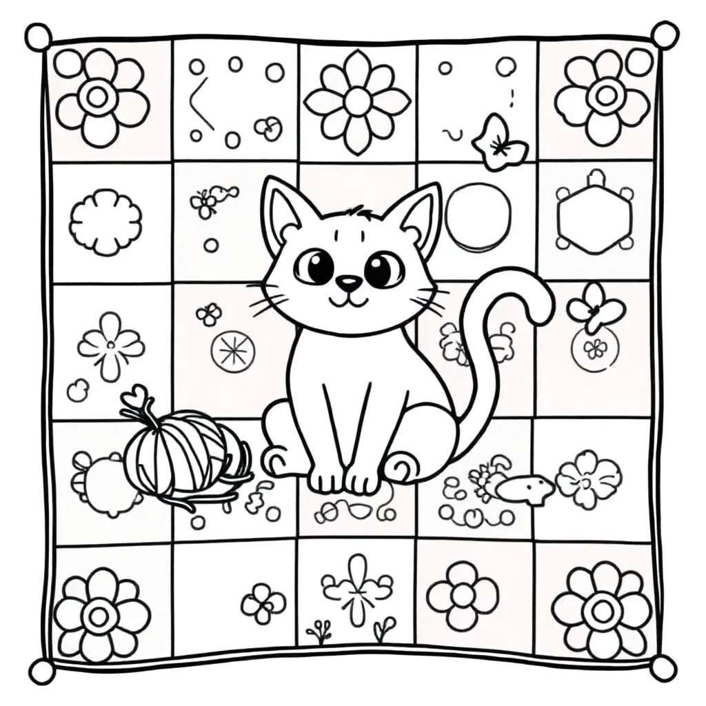 Kat coloring page for children