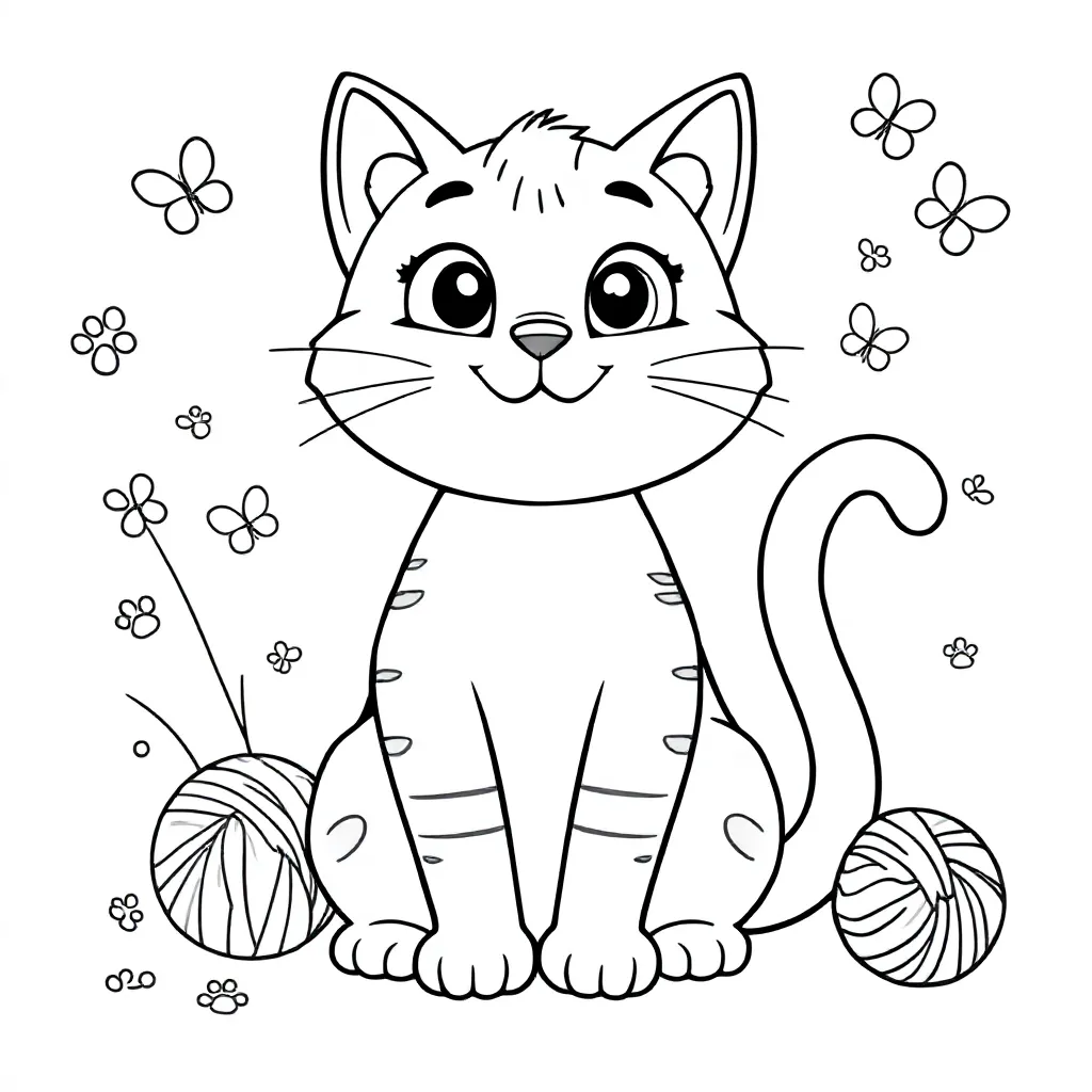 Kat coloring page for children