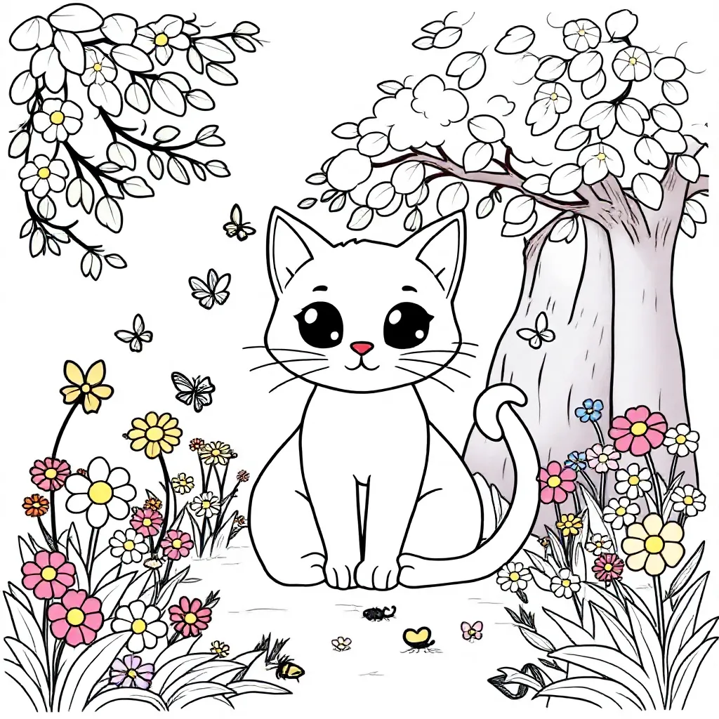 Kat coloring page for children