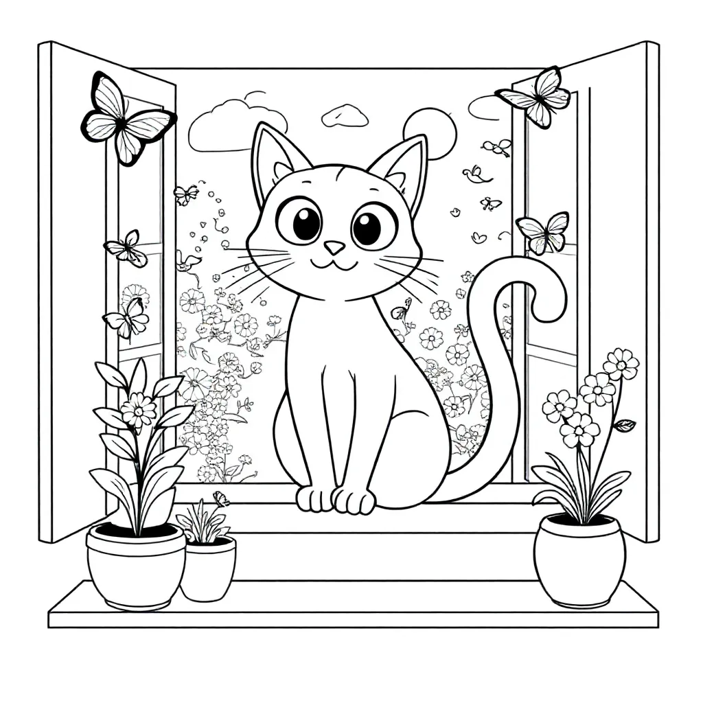 Kat coloring page for children
