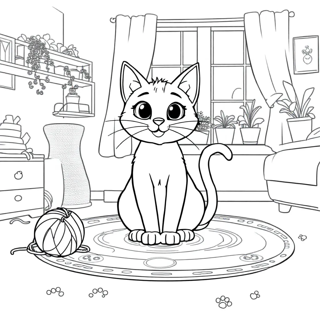 Kat coloring page for children