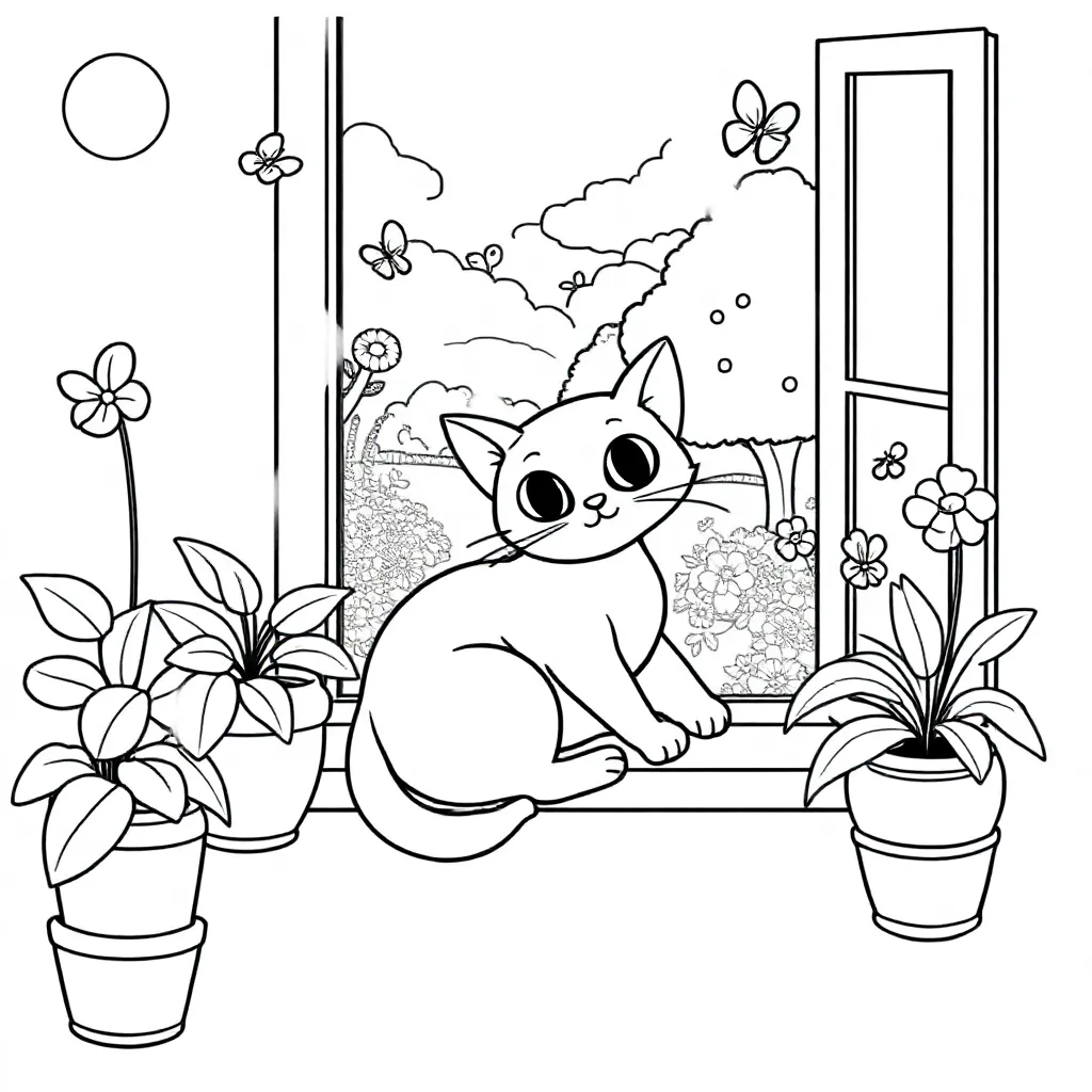 Kat coloring page for children
