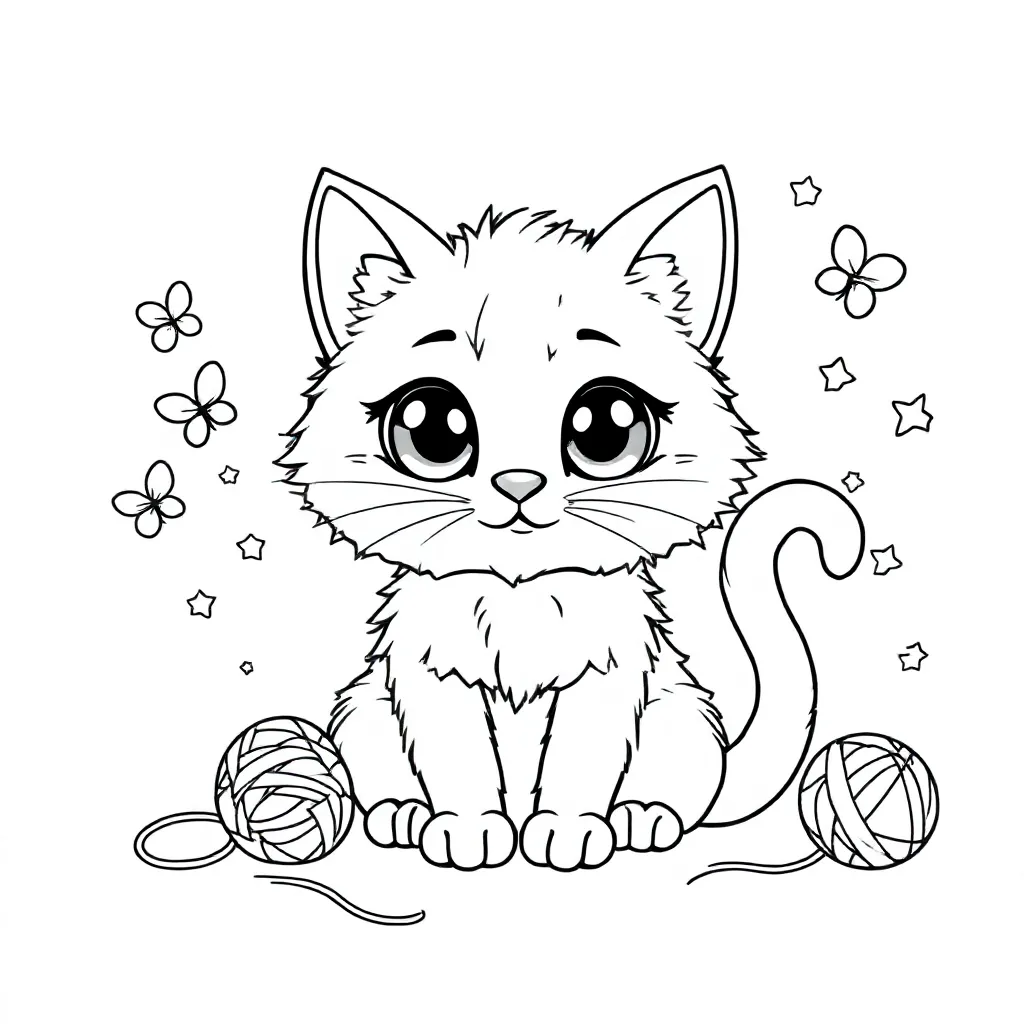 Kat coloring page for children