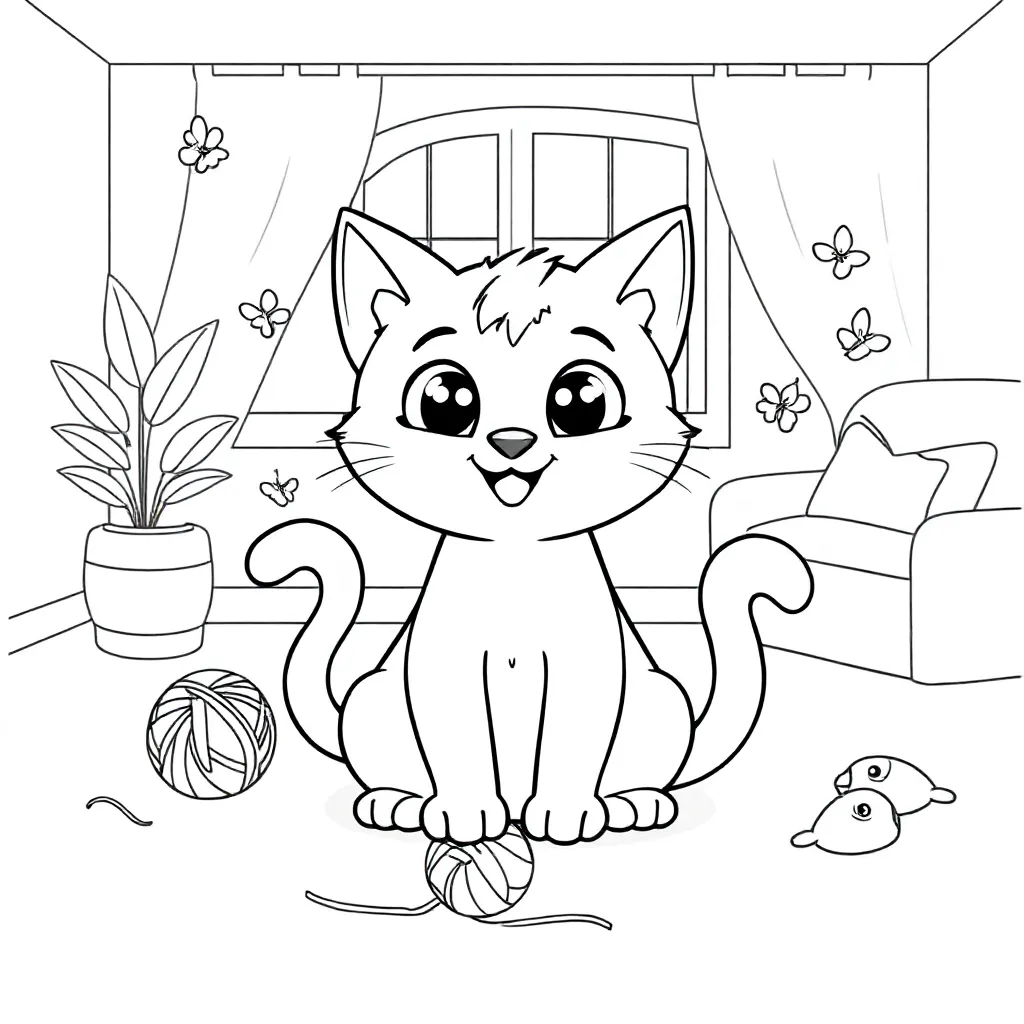 Kat coloring page for children