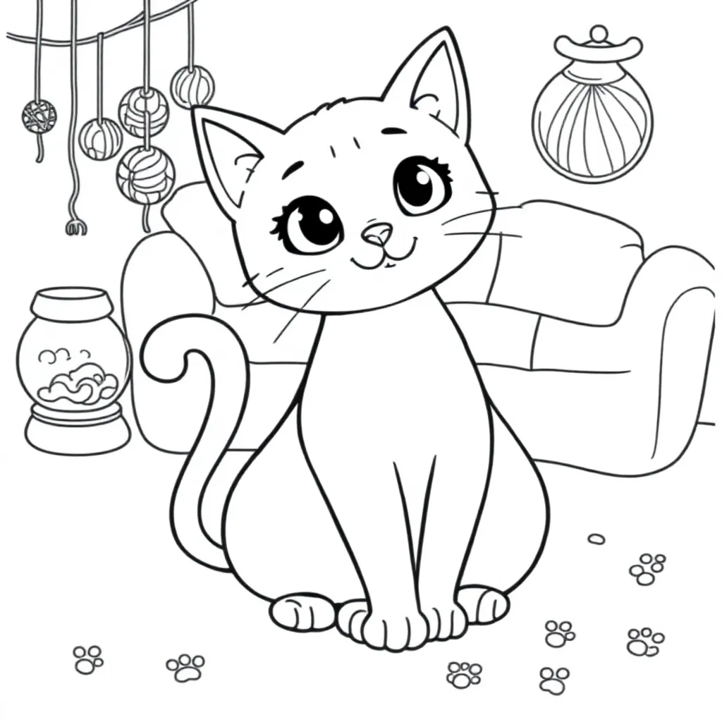 Kat coloring page for children