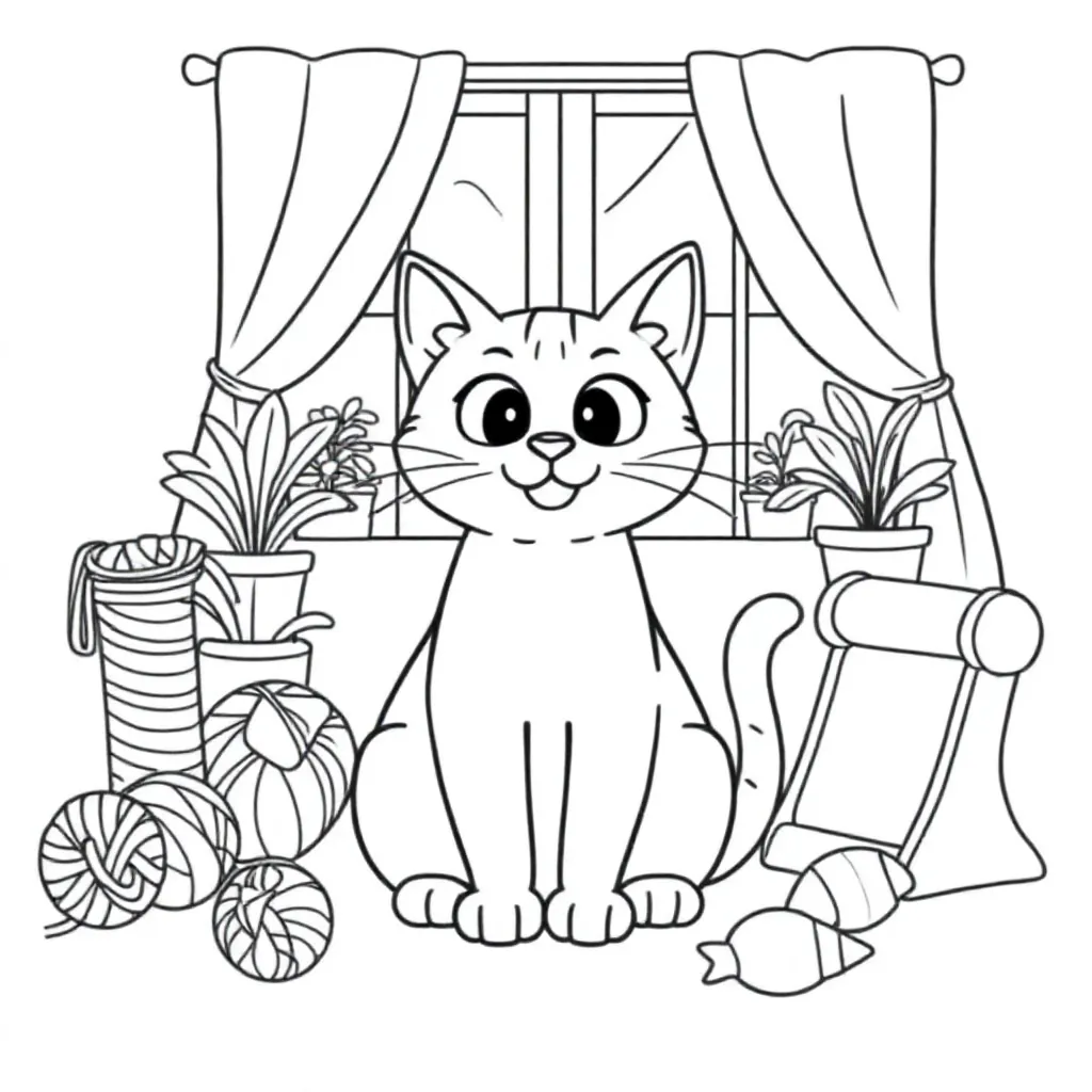 Kat coloring page for children