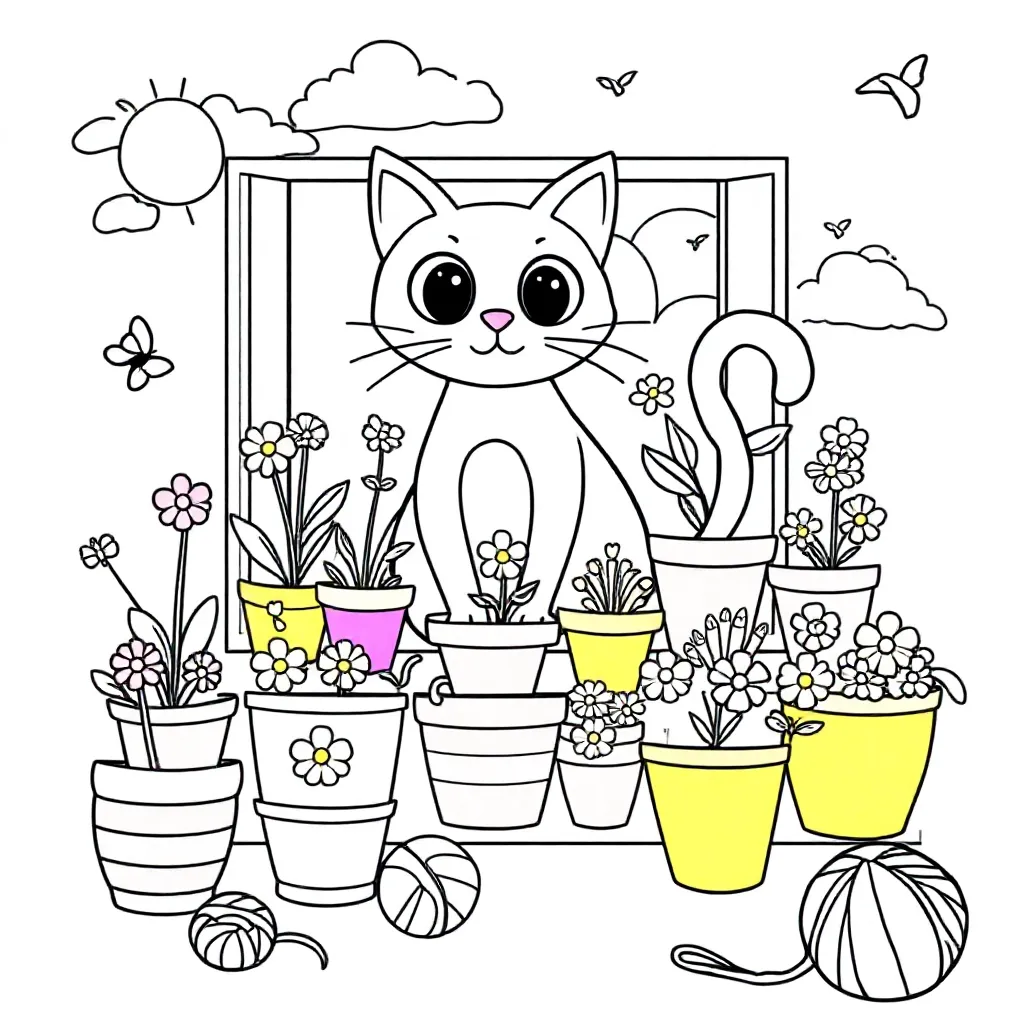 Kat coloring page for children