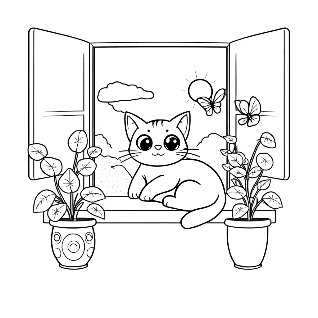 Kat coloring page for children