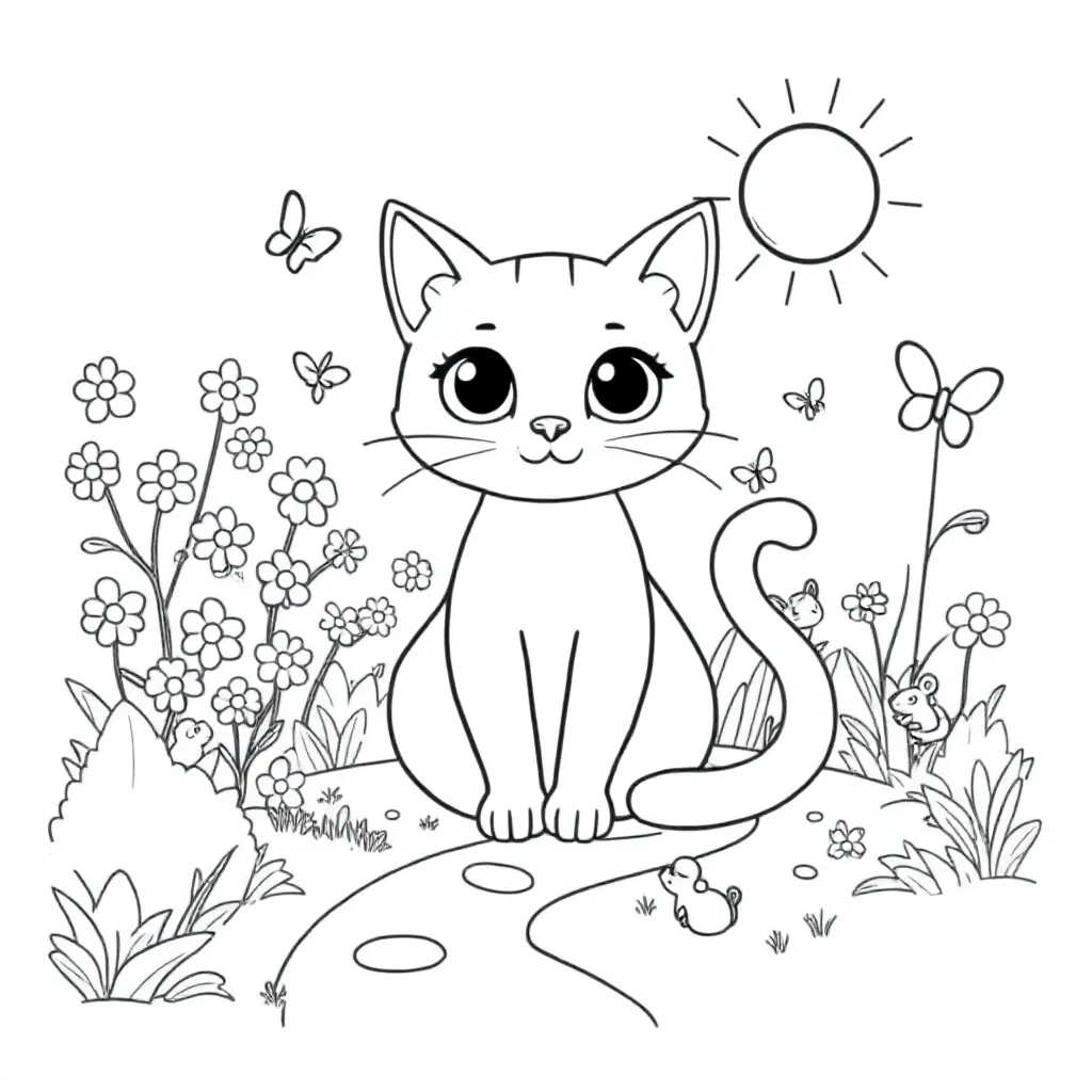 Kat coloring page for children