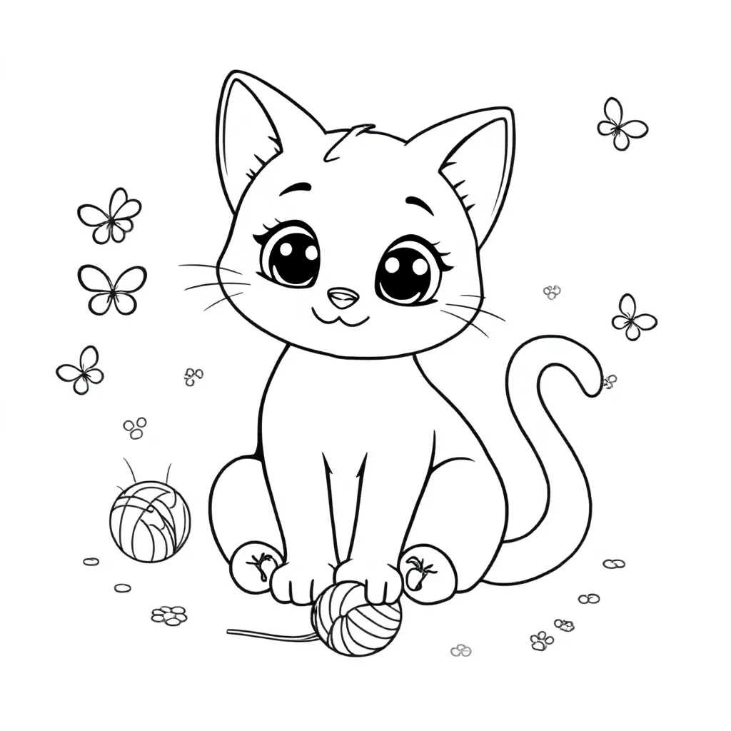 Kat coloring page for children