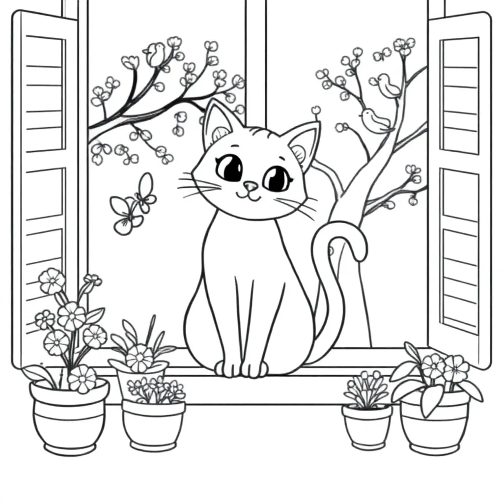 Kat coloring page for children