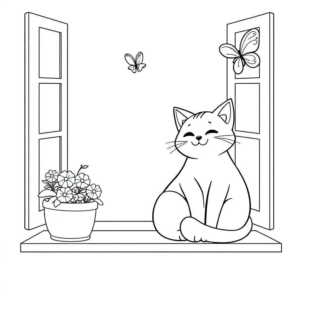 Kat coloring page for children