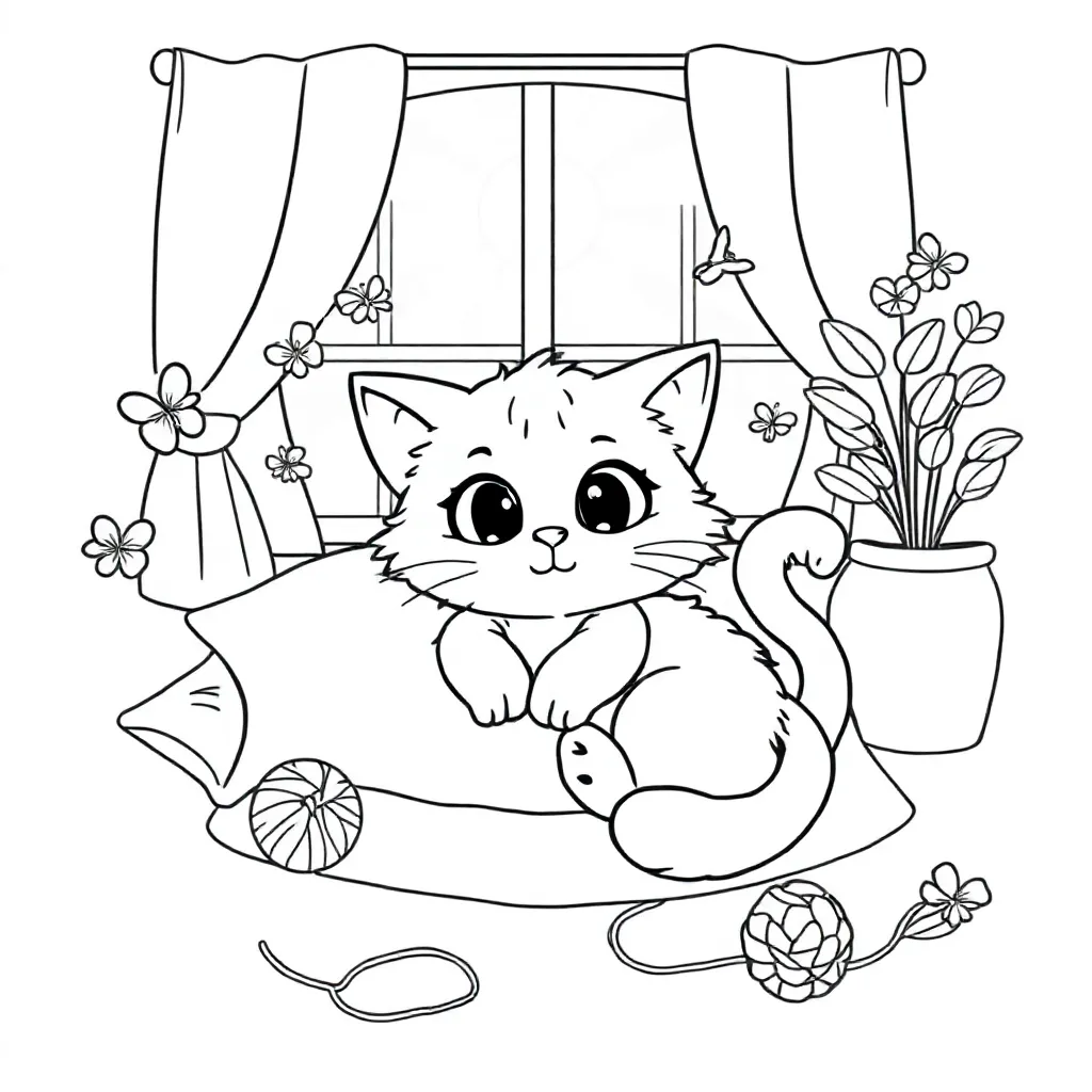 Kat coloring page for children