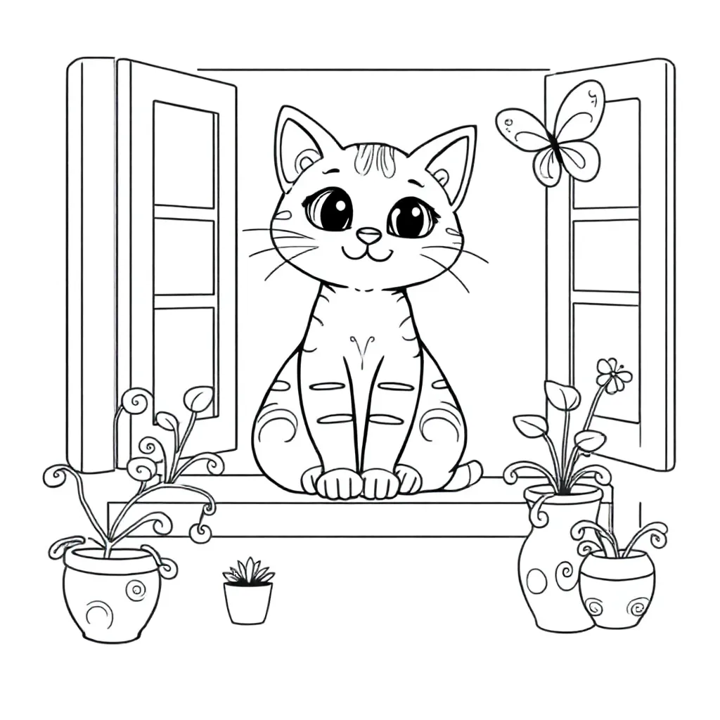 Kat coloring page for children
