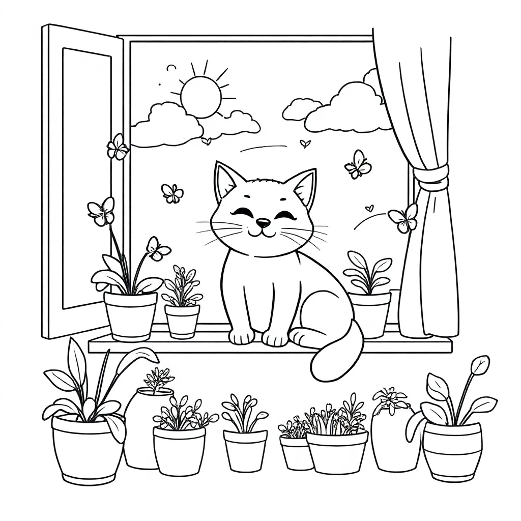 Kat coloring page for children