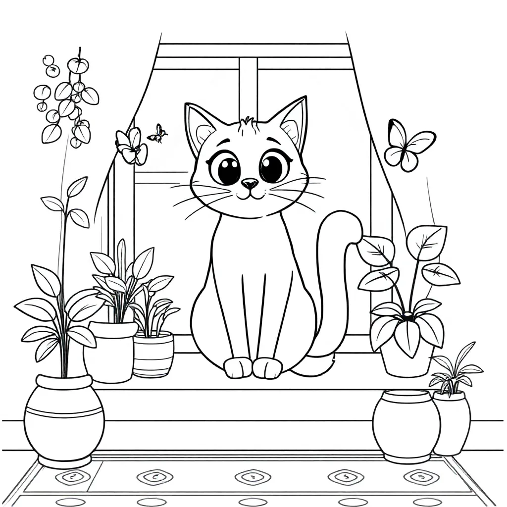 Kat coloring page for children