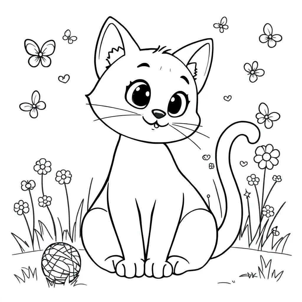 Kat coloring page for children