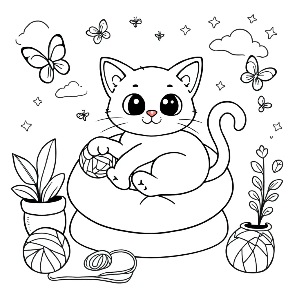 Kat coloring page for children