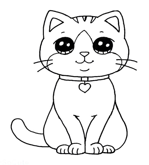 Kat Zittend coloring page for children