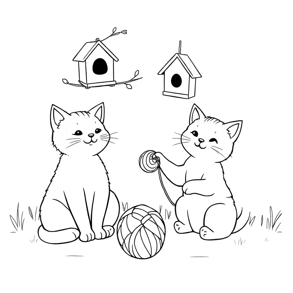 katten coloring page for children