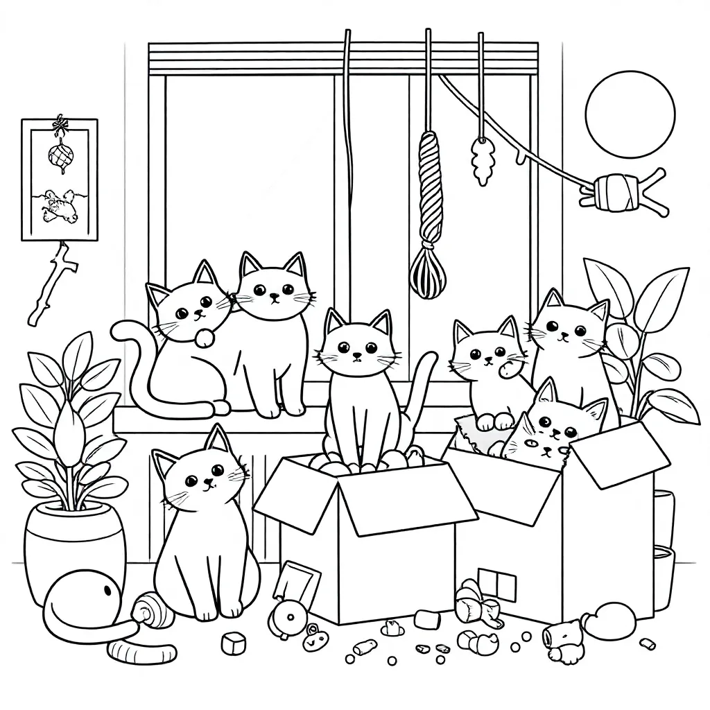 Katten coloring page for children