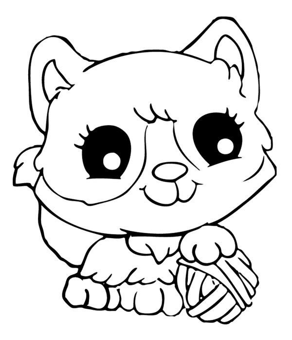 Katze Mit Wollknauel coloring page for children