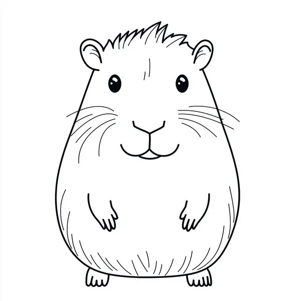 Kawaii capibara coloring page for children