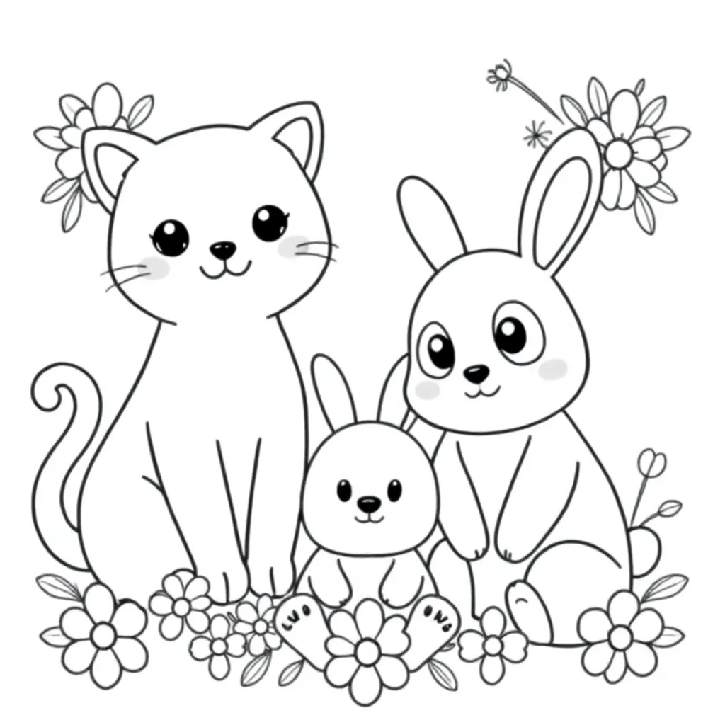 Kawaii coloring page for children