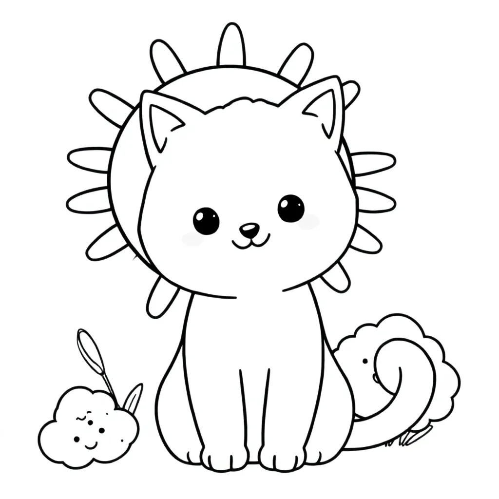 Kawaii coloring page for children