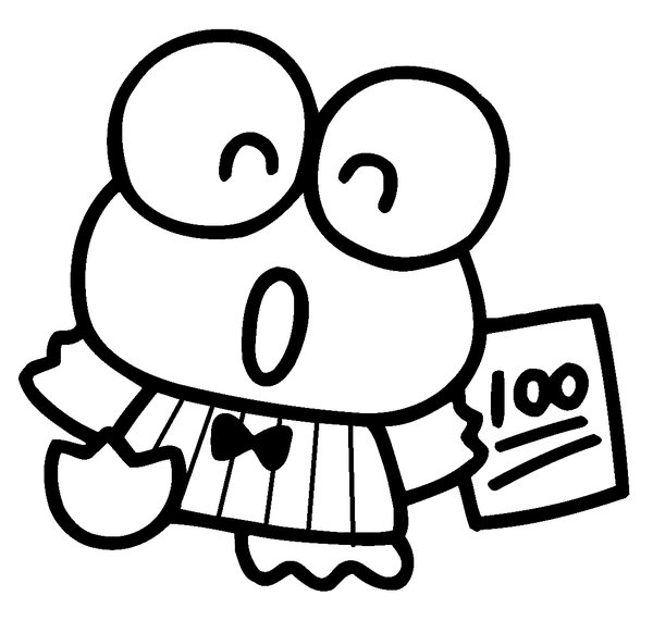 Keroppi Being Happy coloring page for children