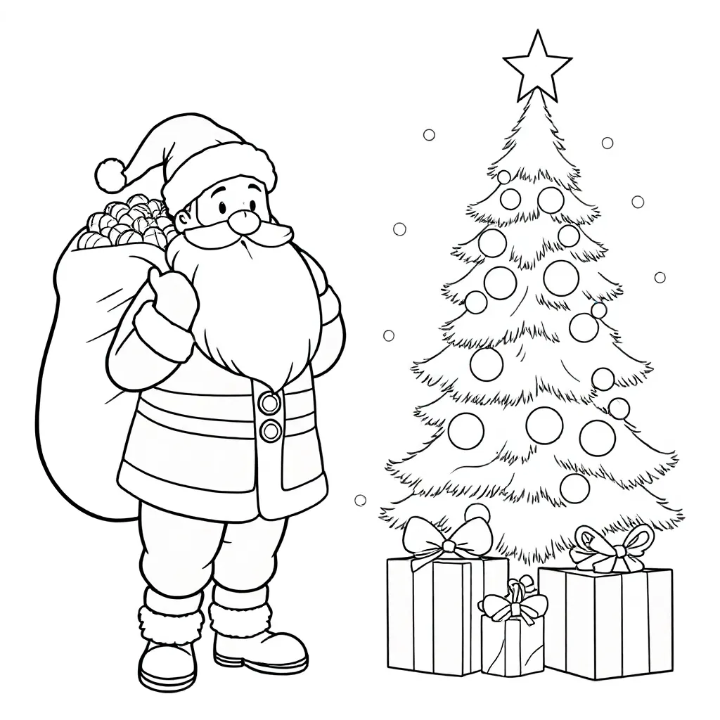 Kerst dingen kleurplaat voor kinderen