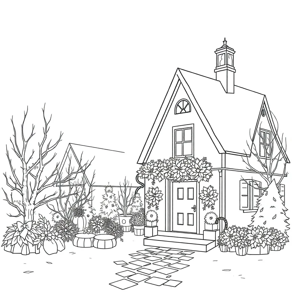 Kerst Eenhoorn Magisch Wezen Feestelijke Kleurplaat Fantasie Dier coloring page for children