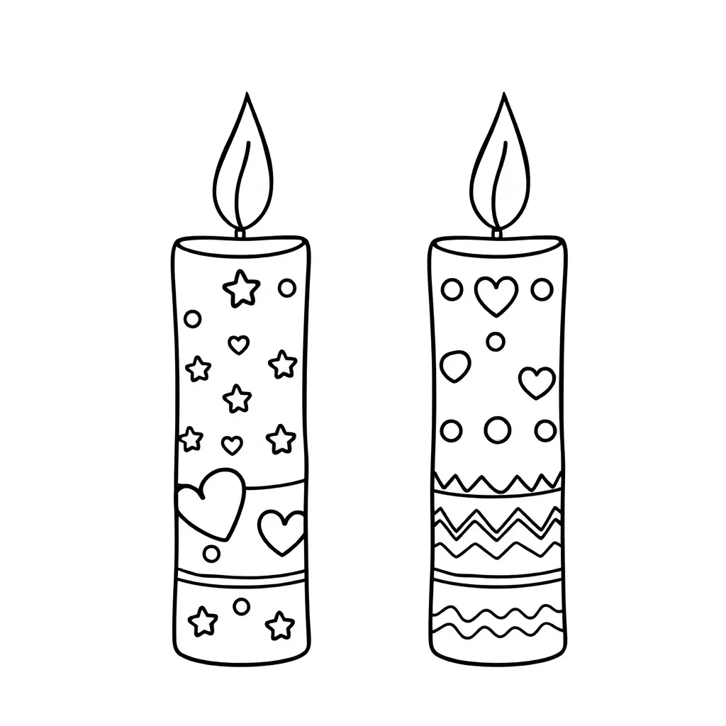 Kerst Kaarsen Feestelijk Decoratief Creatief coloring page for children