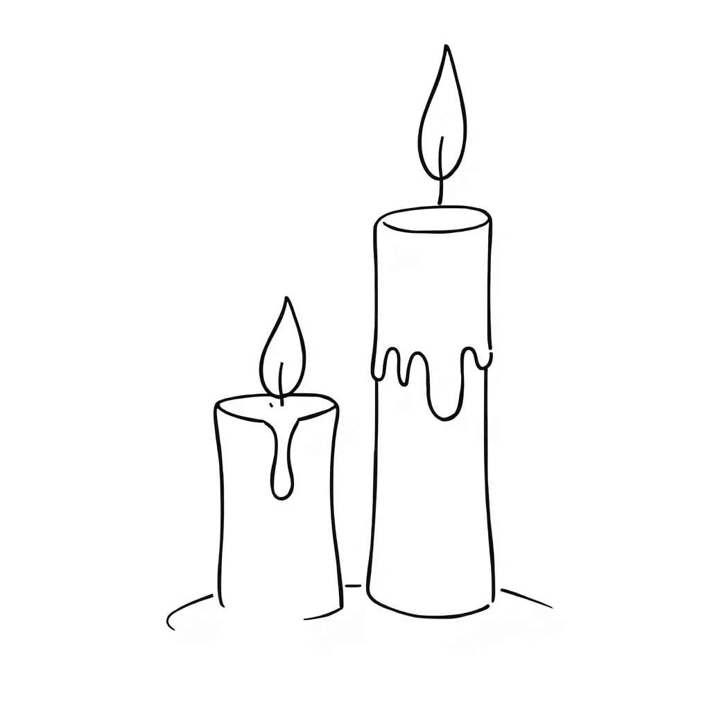 Feuille de coloriage gratuite Noël, Bougies, Joyeux, Simple, Enfants Colorier