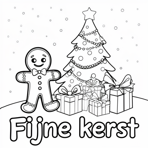 Kerst koekje kleurplaat voor kinderen