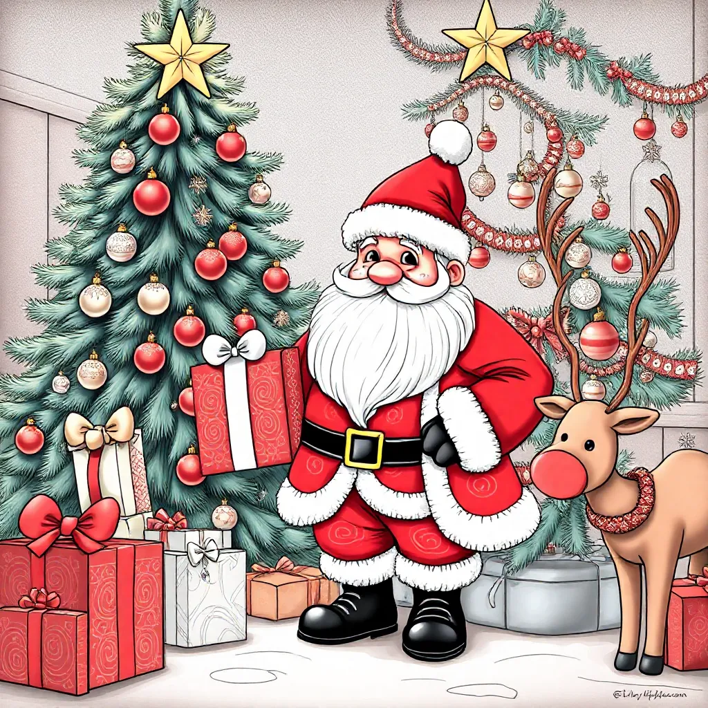 kerstboom coloring page for children