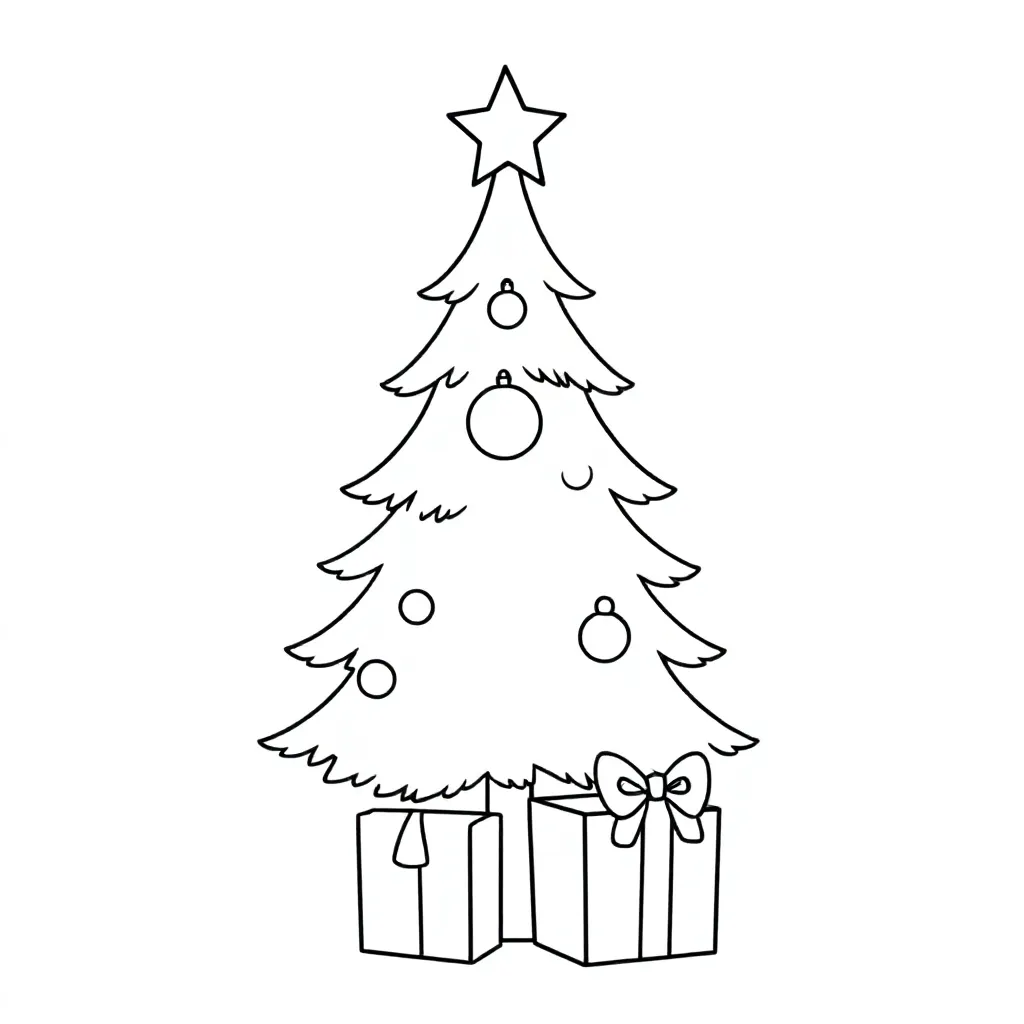 kerstboom kleurplaat voor kinderen