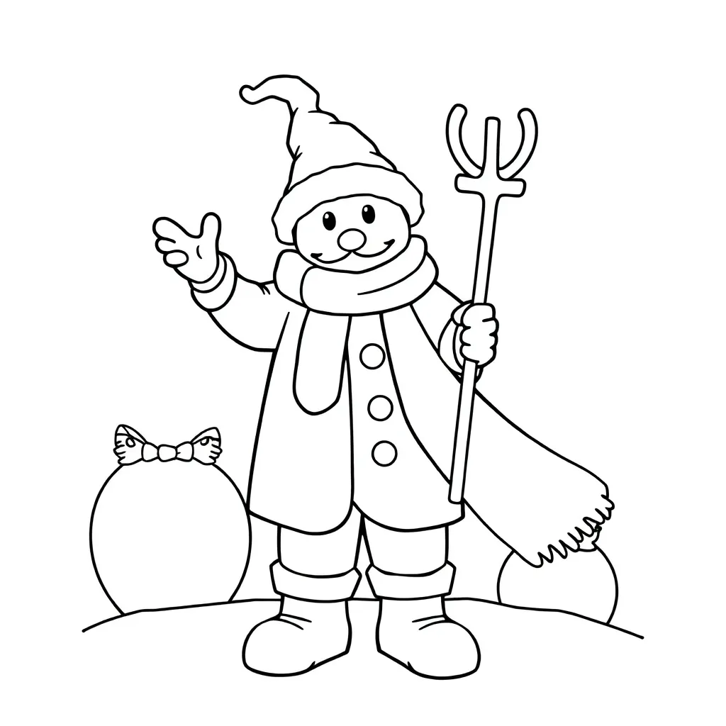 Kerstsneeuwman coloring page for children