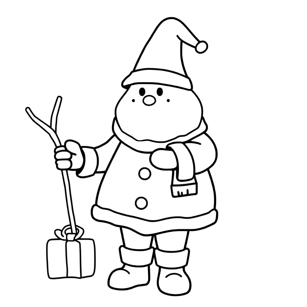 Kerstsneeuwman Winterseizoen Feestdagen Kerst Sneeuwpop coloring page for children