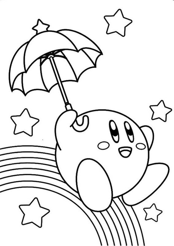 Kibry Umbrella Rainbow coloring page for children