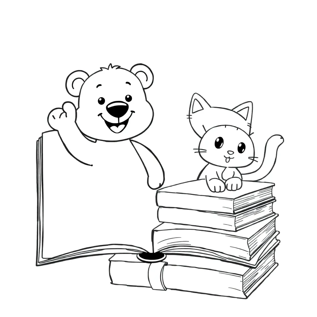 Kinderboekenweek Lezen Boeken Creatief Verhalen coloring page for children