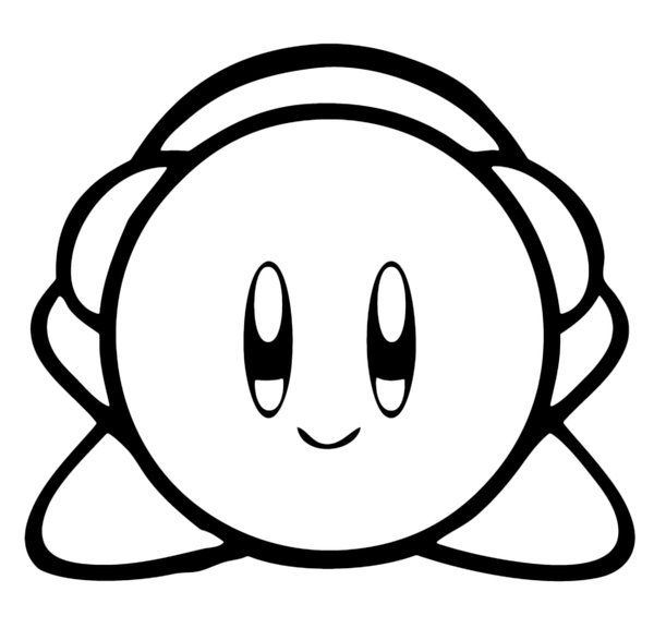 Kirby Avec Casque coloring page for children