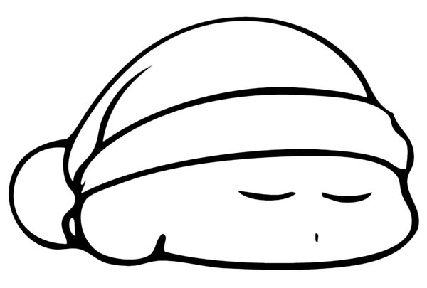 Kirby Durmiendo Con Sombrero coloring page for children