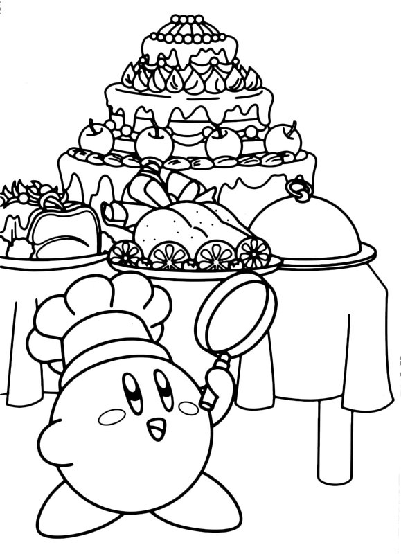 Kirby Habille En Chef coloring page for children