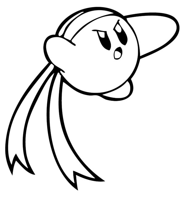 Kirby Ninja coloring page for children