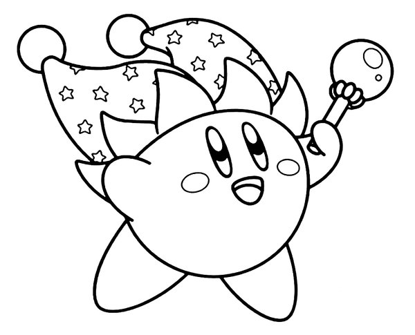 Kirby Tovenaar coloring page for children