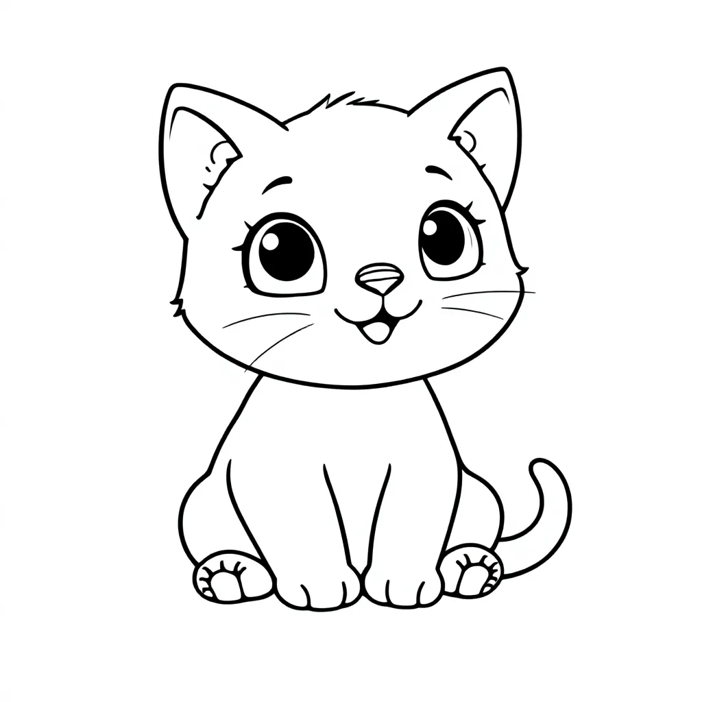 Kitten coloring page for children